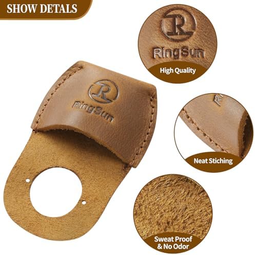 RingSun Thumb Guard Wood Carving Tools, Leather Finger Protector, Handmade Carpenter Working Carving Kit Accessories