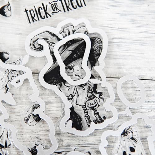 Witch Ghost Halloween Clear Stamps and Die Cuts Sets for DIY Card Making