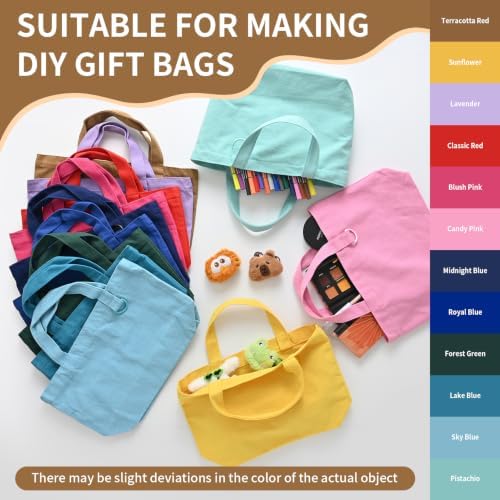 1 | 12 | 24 Pack Small Canvas Tote Bags, Mini Tote Bags Bulk for Women, DIY Blank Reusable Cute Sublimation Tote Bag