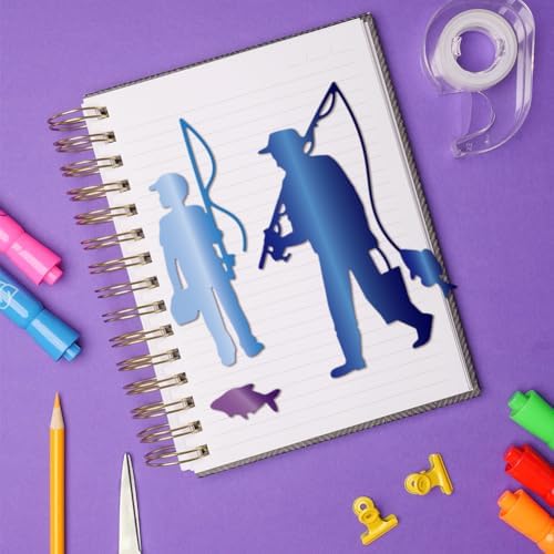 GLOBLELAND Family Fishing Cutting Dies for Card Making Fishing Net Background Cut Die for DIY Scrapbooking Journal Embossing Paper Craft Decor