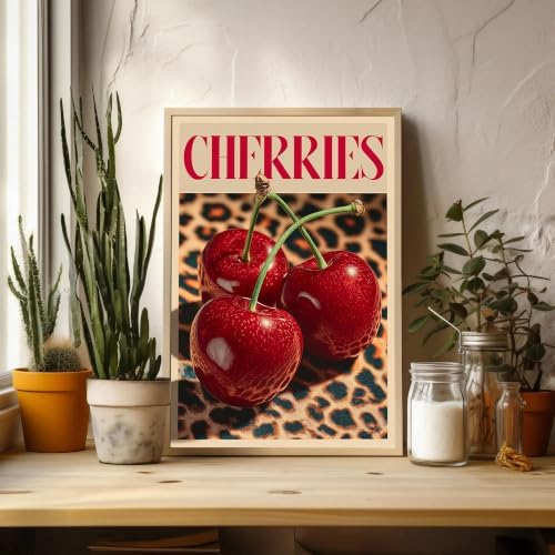 Vintage Cherries Diamond Art Kits for Adults, Diamond Painting Kit Adults for Beginners, Round 5D DIY Dimond art,Full Drill Painting Kit Art and Crafts for Adults Home Wall Decor【11.8x15.7inch】