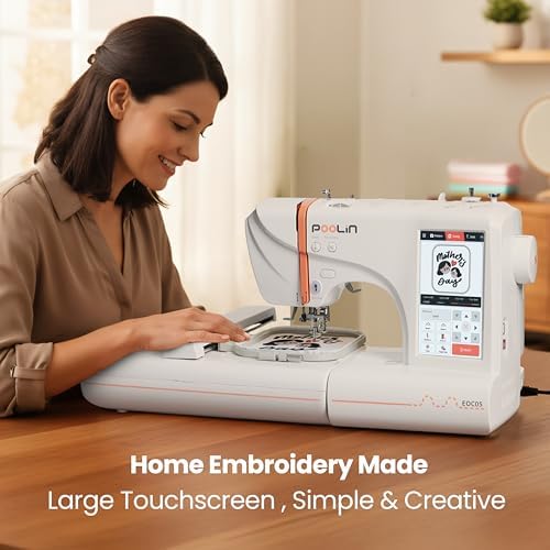 Poolin EOC05 Embroidery Machine for Beginners, 4" x 9.25" Embroidery Area