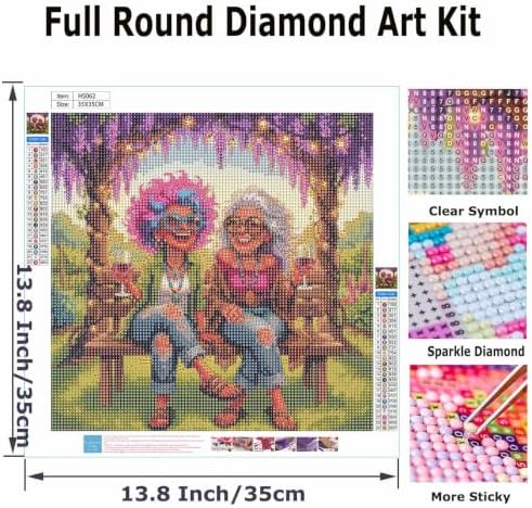 Old Ladies Diamond Art Kits for Adults, Funny Good Friends Diamond Painting