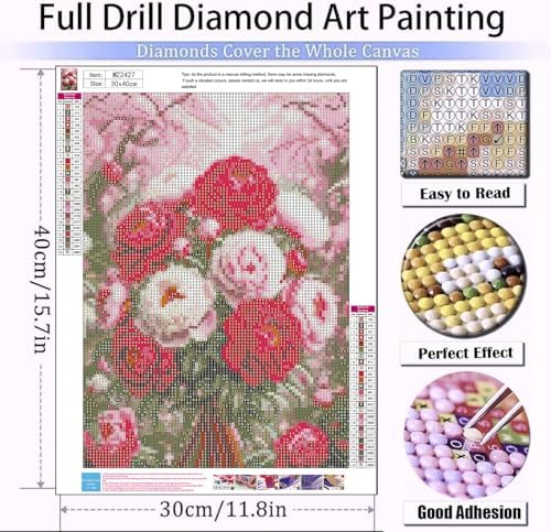 Xylogist Flowers Diamond Art Kits for Adults, 5D Diamond Painting Flowers