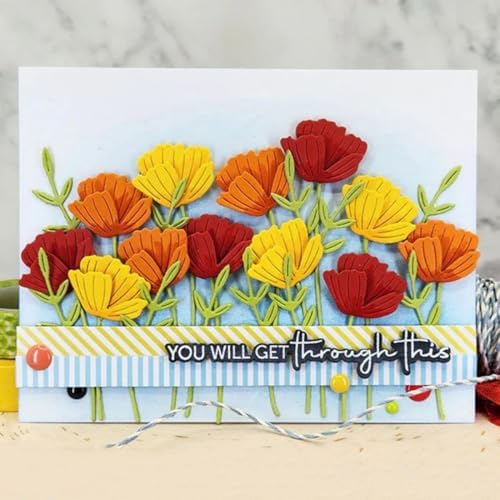 Scrapbooking Die-Cuts, Layer Frame Net Set Metal Cutting Dies for Card Making, Paper Craft Template, Background Embossing Stencils, DIY Album Décor (Flower Set A-6x9.8cm)