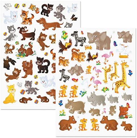 Current Cute Animal Stickers- 5 Sheets, 500-Count Farm Woodland Wildlife Zoo Creatures, Kids, Teachers, School, Scrapbooking, Journals, Planners, Calendars, Crafts & Cards