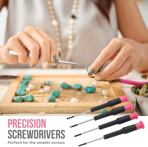 Hi-Spec 11pc Pink Womans Compact Crafts & Home DIY Repair Hand Tool Kit Set with Pliers, Cutters and Precision Screwdrivers for Ladies | 11pc, everyday fixes made easier, organized portable storage, beginner-friendly selection, apartment and office tas...