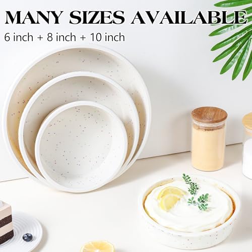 Silicone Round Cake Pans, 6 8 10 inch, Set of 3, Cream