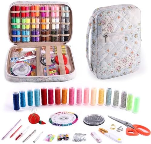 AMOIGEE Complete Sewing Kit for Adults with 230pcs Cute Sewing Supplies Kit