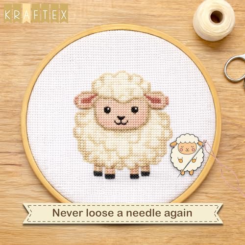 Kraftex Magnetic Needle Minder. Needleminder for Embroidery & Sewing. Cute Needlepoint Accessories. Magnetic Needle Holder for Cross Stitch. Cute Magnet Pin Gift