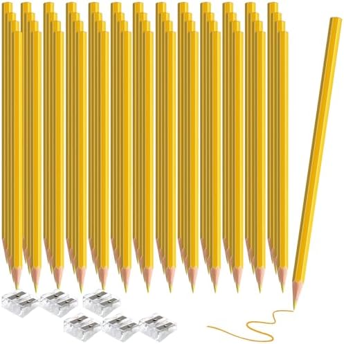 120 Pack Bulk Yellow Colored Pencils for Kids, Pre-sharpened Art Pencils Back to School Supplies Set, Drawing Sketching Pencils for Students, Teachers, Classroom