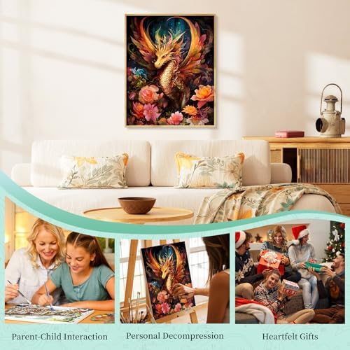 Paint by Numbers Kit for Adults, Dragon DIY Painting Kit, 16x20 Inch