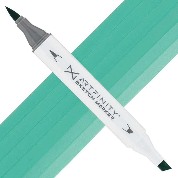 Artfinity Sketch Markers - Parrot Green BG3-5, Vibrant, Professional, Dye-Based Alcohol Markers for Artists, Drawing, Travel, & More