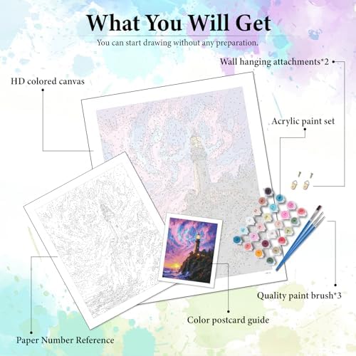Dawnsphere Aurora Paint by Numbers Kit for Adults Without Frame 16x20 in
