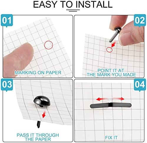 Hotop 500 Pcs Brad for Paper Crafts Metal Paper Fasteners, Black