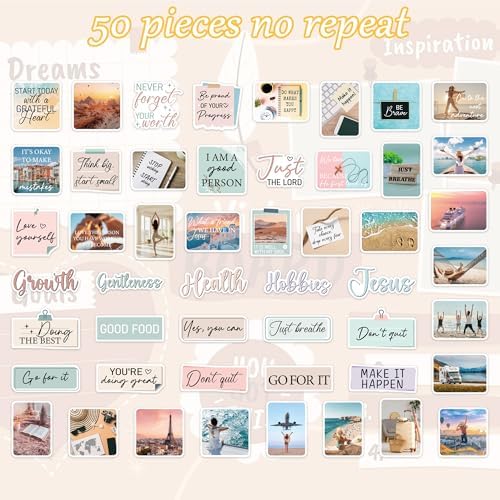 50 Pcs Christian Faith Quote Vinyl Stickers