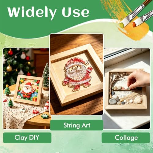 ESRICH 6x6 Inch Wood Panels, 4 Pack Square Craft Wood Canvas Boards, Blank Unfinished Wooden Art Board for DIY Art Creations Such as Painting, Acrylic Pouring, Resin, Burning, Collage, etc.