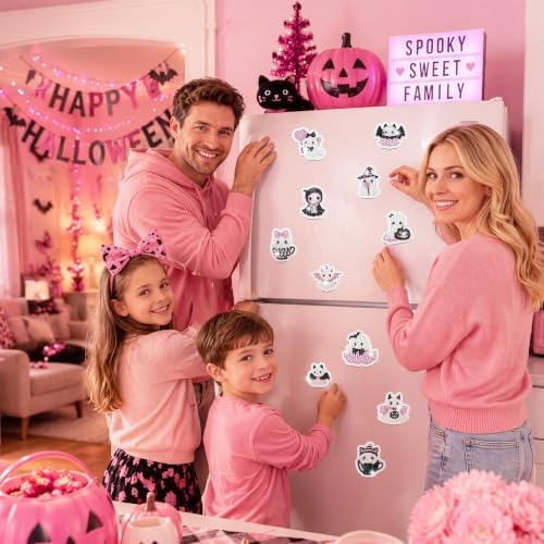 Motipuns 30 Pcs Diamond Magnets,Halloween Ghost,Pink