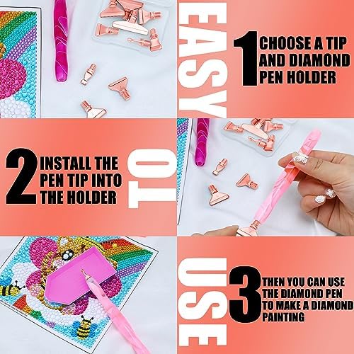 Fuutreo 23 Pcs Diamond Art Tool Kit, Diamond Painting Pens Kit,Cute Colors