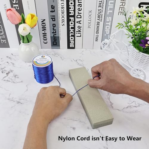 LUSTEMBER 330 Feet Satin Nylon String, 1 mm Silky Smooth Durable Nylon Cord for Jewelry Making, Bracelets, Beading, Necklaces, Macrame, Kumihimo, Rattail, and Chinese Knot Craft