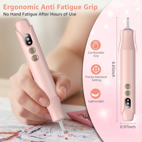 Electric Diamond Painting Pen with LED Lights,Diamond Art Pens for Painting