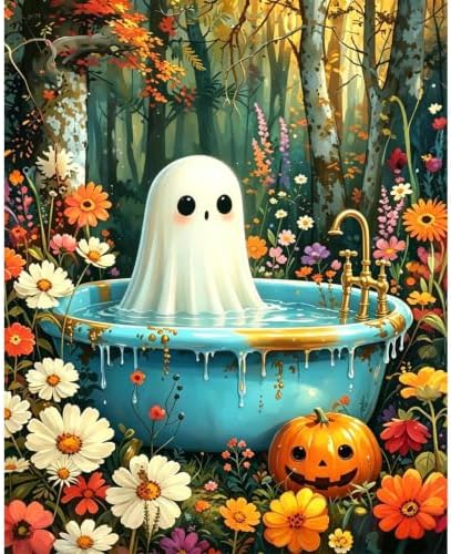 bleihum Halloween Paint by Numbers Kit for Adults Ghost 16x20inch