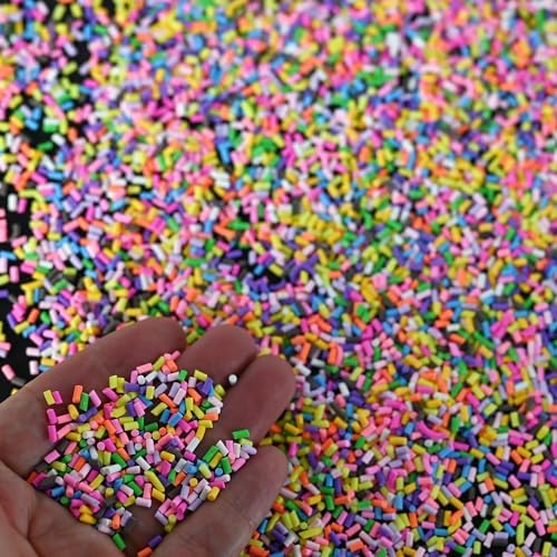 LIKETURE Fake Sprinkles 110g Polymer Clay Sprinkles Fake Candy Sprinkles Faux Sprinkles for Resin Slime Craft Plastic Sprinkles for Nail Art Phone Case DIY Shaker Card Filler (Fake Sprinkles1-110G)