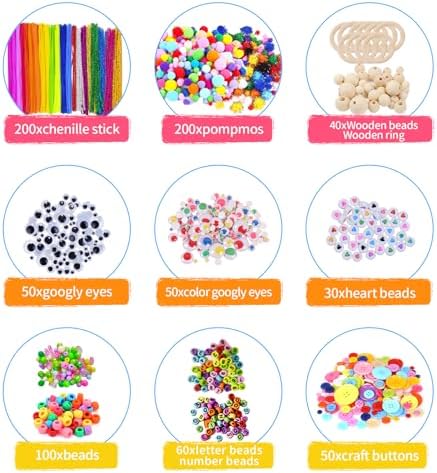 Itopstar 3000+ Kids Arts and Crafts Supplies for Kids Girls Ultimate Crafting Supply Set in Portable 3 Layered Plastic Art Box All in One for Craft DIY Art Supplies Crafts for Girls 8-12