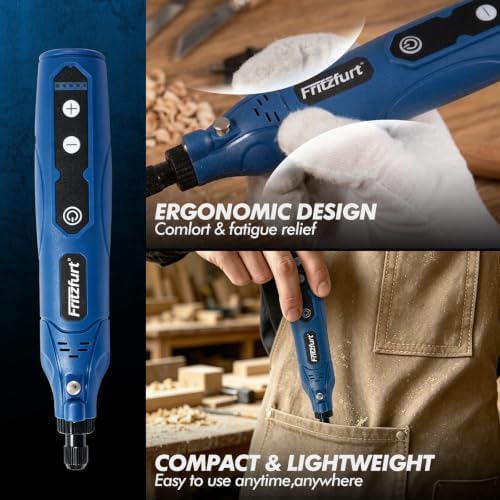 Cordless Rotary Tool Kit, 5-Speed USB Charging Rotary Tool with light & 72 Accessories, 3.7V 2000mAh Rechargeable, for Sanding, Polishing, Drilling, Etching, Engraving, DIY Crafts