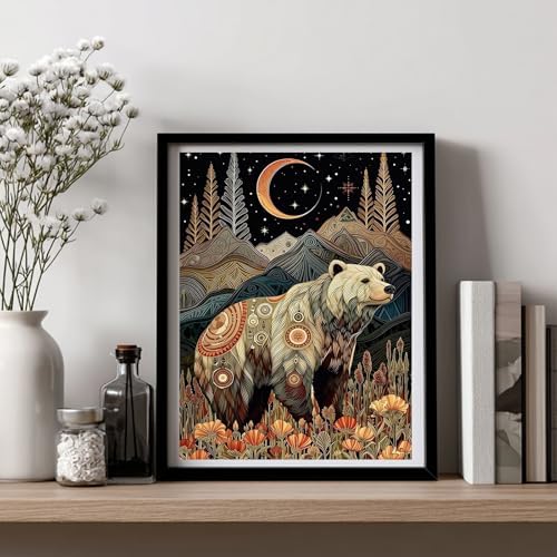 AUKELHJ Bear Diamond Art Kits for Adults, Diamond Painting, 12x16 Inch