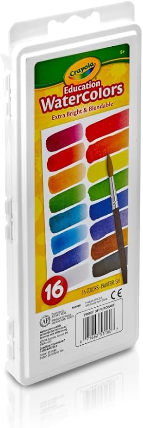 Crayola Watercolor Paint Set for Kids, Washable Paint, School Art Supplies | School Supplies Essentials, Washable Paint for Kids, Arts & Crafts, Ages 4+