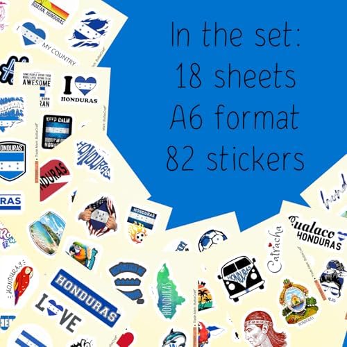 Honduras Stickers for Water Bottle and Laptop - Honduras Party Supplies & Decorations, Waterproof Vinyl Decals, Honduran Flag and Culture Stickers, Gifts for Women & Men