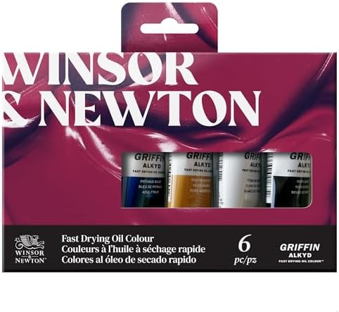 Winsor & Newton Griffin Alkyd Fast Drying Oil Paint, Beginners Set, 6 x 37ml Tubes