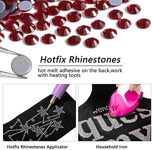 Beadsland Hotfix Rhinestones Bulk, Dark Siam, SS6, 14400pcs