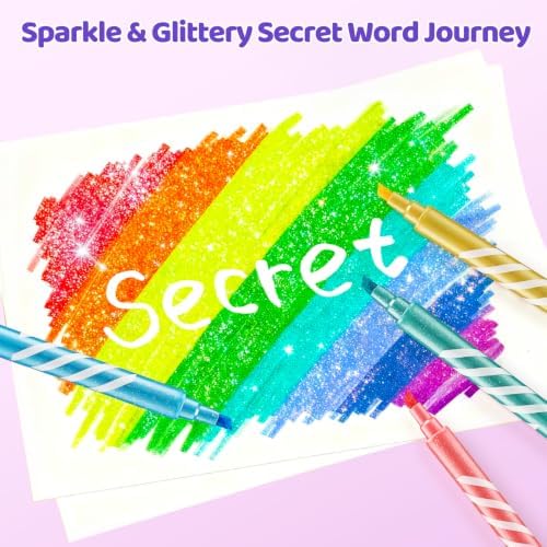 JoyCat 10-Color Erasable Glitter Markers for Kids, Dual Tip Sparkle Pens