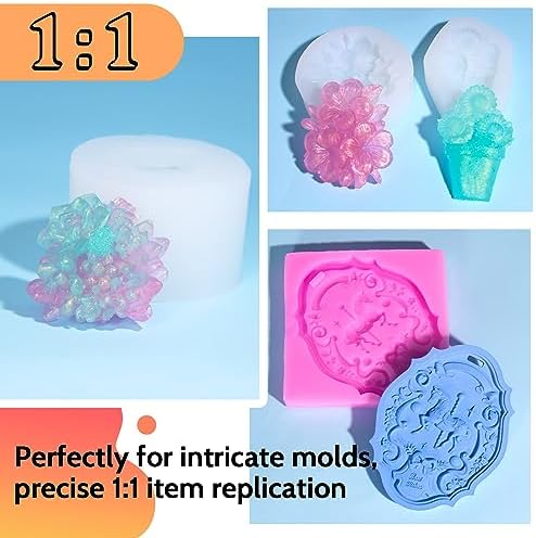 JDiction Silicone Mold Making Kit, 5lb(80oz) Super Elastic Liquid Silicone for Molds Making, Fast Cure Soft Mold Making Silicone Rubber for Casting Resin Molds/Silicone Molds/Candle/Soap Molds