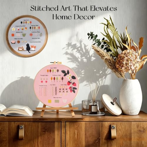 Dadanism Embroidery Kit for Beginners, 4 Pack Starter Embroidery Kits