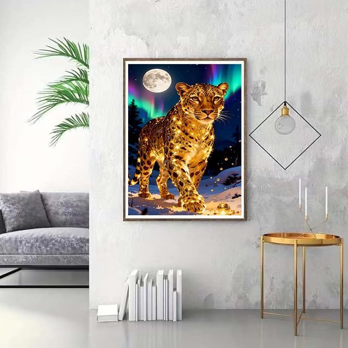 XUCNWL Diamond Art Kits for Adults,Cheetah Diamond Painting,12 x 16 Inch