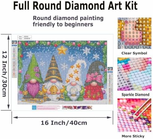 TOPCLTV Gnomes Diamond Art Kits for Adults, Christmas Diamond Painting