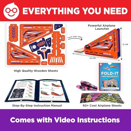Doctor Jupiter Paper Airplane Launcher Kit for Kids Ages 6+, Birthday Gifts