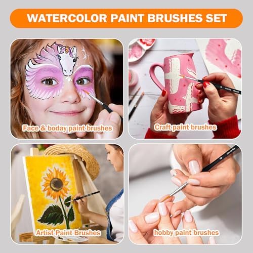 Miniature Brushes, Aoartix 15 Pcs Dry Detail Paint Brush, Triangular Handle