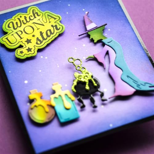 Halloween Witch Patchwork Magic Potion Metal Cutting Dies for Card Making