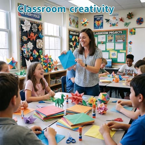 Koogel 500 Sheets Colored Origami Paper, 6 x 6 Inch/ 80gsm Double Sided Square Paper for Beginners, Back to School Supplies, 20 Colors