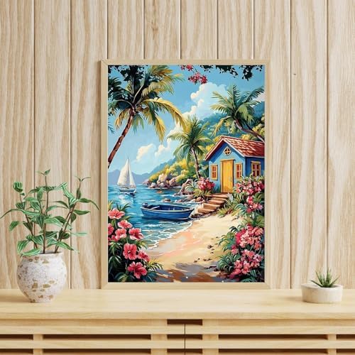 Diamond Art Kits for Adults,Beach Landscape Diamond Painting Kits 12 x 16in