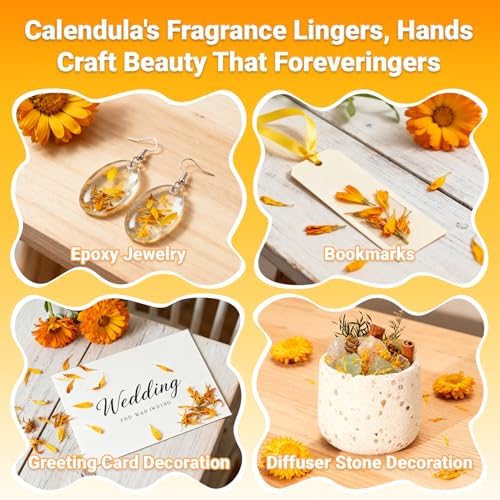 Sukh 3oz Dried Calendula Petals - Marigold Flowers for Soap Candle Making