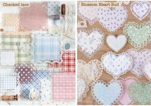84 Pcs Lace Textured Scrapbook Paper Kit, Embossed Rice Paper For Decoupage