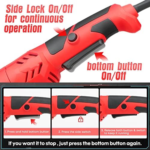 SHALL Angle Grinder Tool 7.5Amp 4-1/2 Inch, 6-Variable-Speed Grinders Power Tools, Electric Metal Grinder 12000 RPM w/ 2 Safety Guards, Cutting Wheels, Flap Discs, Non-Slip Handle for Metal/Wood