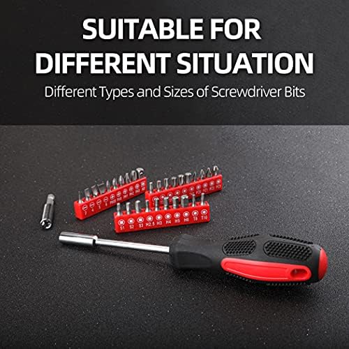 CARTMAN Complete Household Tool Set, Red Hand Kit With Storage Case | Versatile tool assortment for home repairs, DIY projects, furniture setup, crafting, and daily household fixes in toolbox.