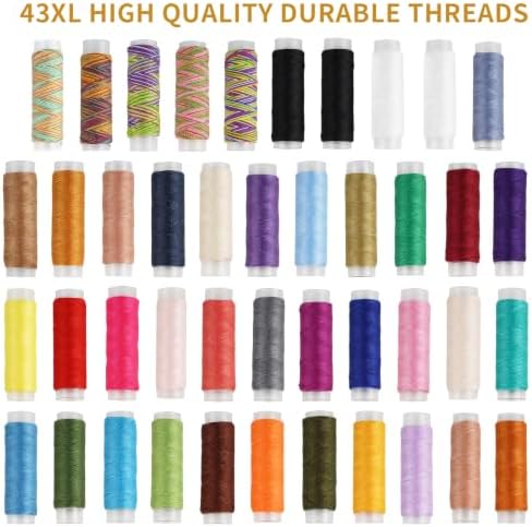 YAJUYANG 251 Pcs Sewing Kit for Adults, Professional Needle and Thread Kit with Heavy Duty Fabric Scissors & Yarn Snips, Complete Portable Travel Sewing Kit for Home, Emergency Repair, Beginners Gift