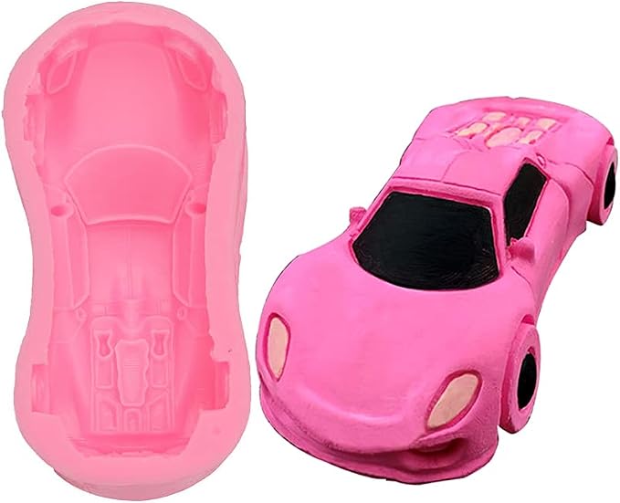 Cestony 3D Racing Car Shaped Silicone Molds for DIY Cake Fondant Biscuit Cookies Soap Sugar Pudding Chocolate Hard Candies Dessert Candle Decor